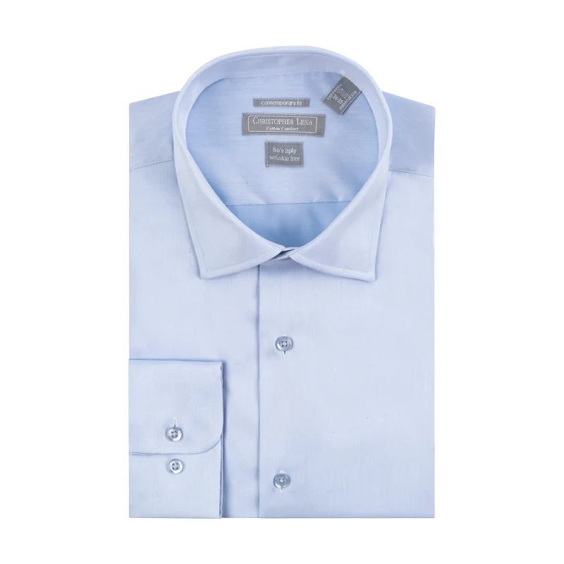 Christopher Lena Shirting Light Blue Dress Shirt Dynamic Men's Glow