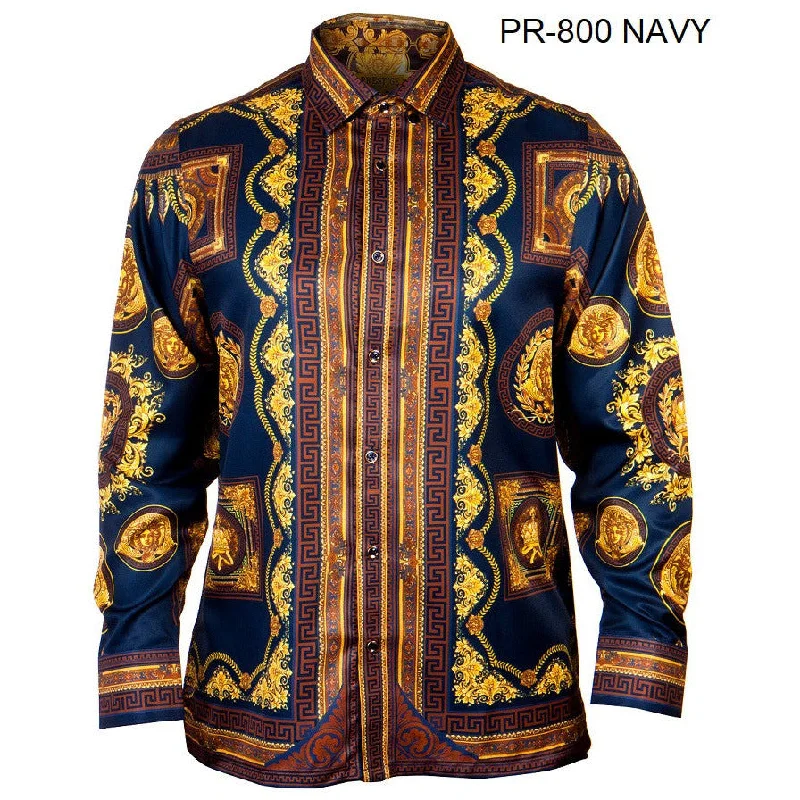 PRESTIGE BUTTON DOWN NAVY PATTERNED SHIRT Trendy Men's Scandinavian