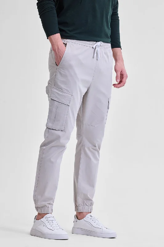 Grey Slim Fit Cargo Pants Dynamic Men's Glow