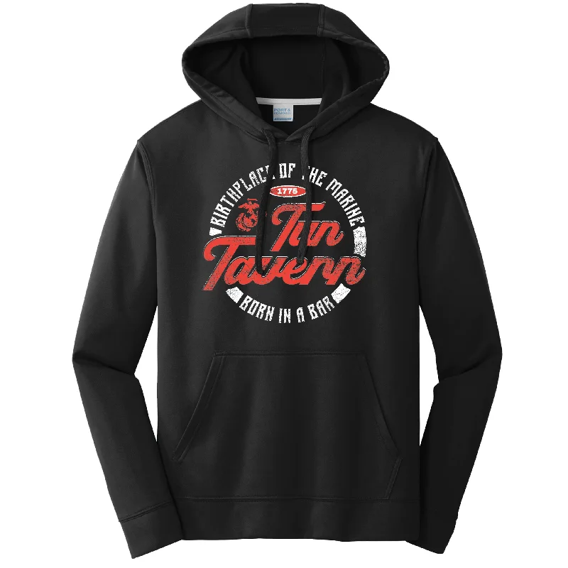 Tun Tavern Marine Corps Performance Black Hoodie (Captain's Special) Bold Men's Statement