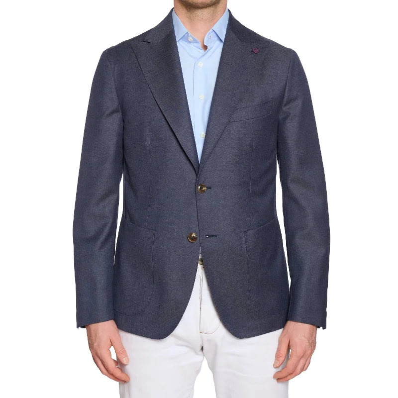 SARTORIA PARTENOPEA Blue Wool Jacket Blazer EU 50 NEW US 40 Current Model Beach