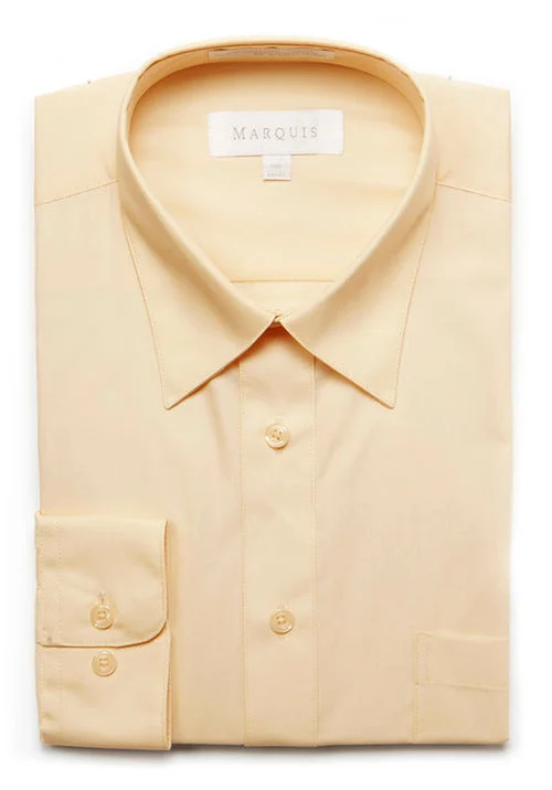 Marquis Men's Classic Fit Solid Dress Shirt - Soft Butter Unique Men's Upcycled