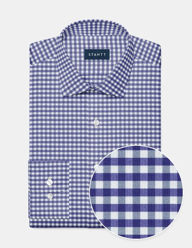 Performance Twill - Indigo Gingham Practical Men's Quick