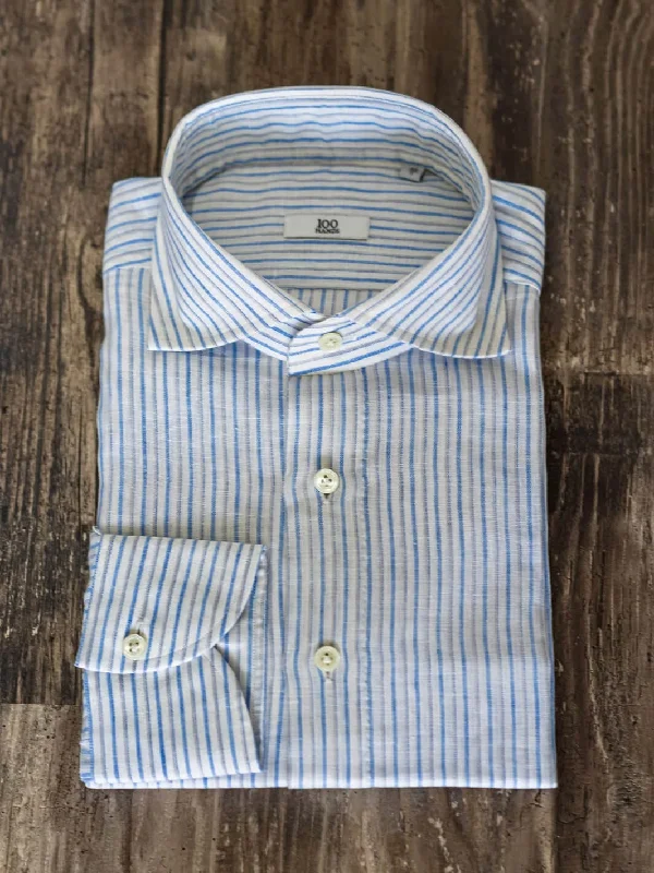 Striped Oxford Dress Shirt - Blue & Grey Practical Men's Multi