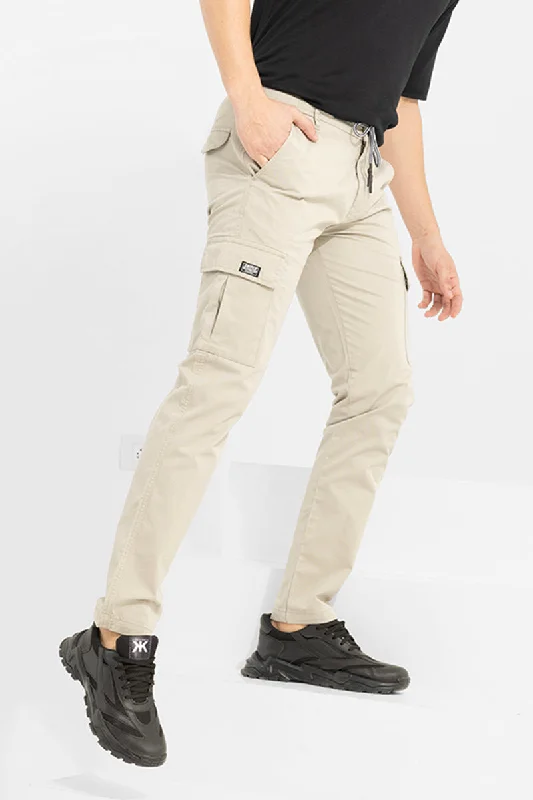 Stark Pastel Ivory Cargo Pant Laid