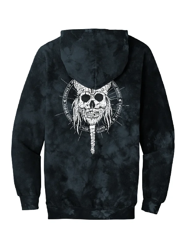 Valhöll Brewing Skullface · Tie-Dye Pullover Hoodie Edgy Men's Punk