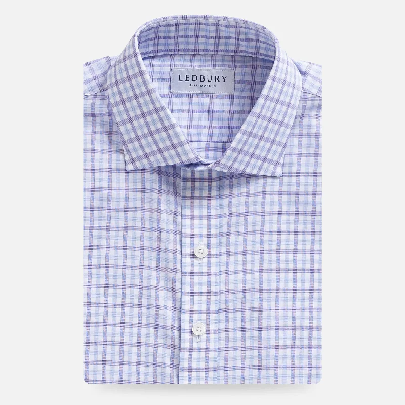 The Purple Arville Check Comfort Stretch Custom Shirt Elegant Men's Formal 