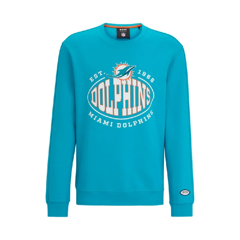 BOSS x NFL cotton-blend sweatshirt with collaborative branding Bold Men's Statement