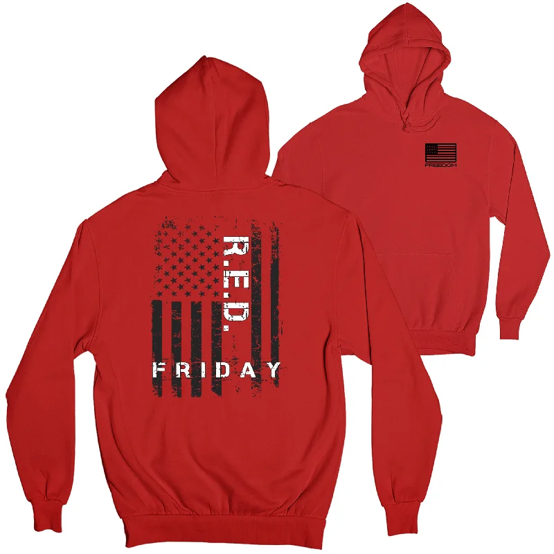 R.E.D Friday Freedom Blk Flag 2-Sided Hoodie Confident Men's High