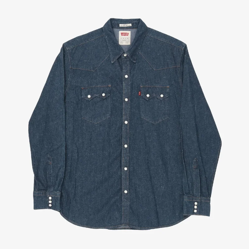 Western Denim Shirt Rugged Men's Outdoor 