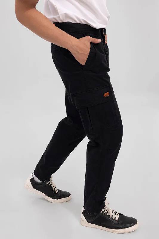 Whis Black Tapered Cargo Pant Tough Men's Tactical