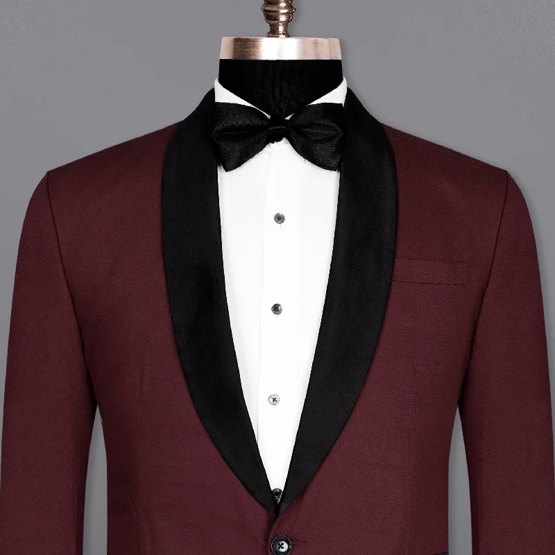 Heath Red Wool Rich Tuxedo Blazer Laid