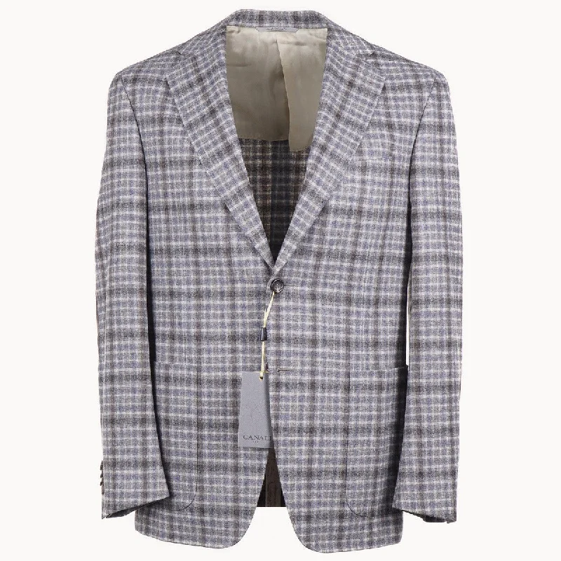 Canali Flannel Wool 'Kei' Sport Coat Casual Men's Short