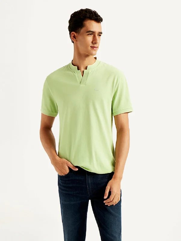 Men's Solid Slim Fit Polo T-shirt Sophisticated Men's French