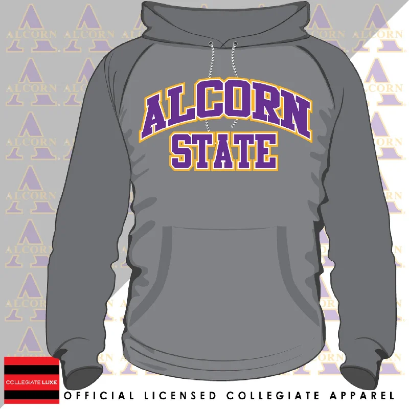 ALCORN | Univ. ARCH Gray Unisex Hoodies Luxurious Men's High