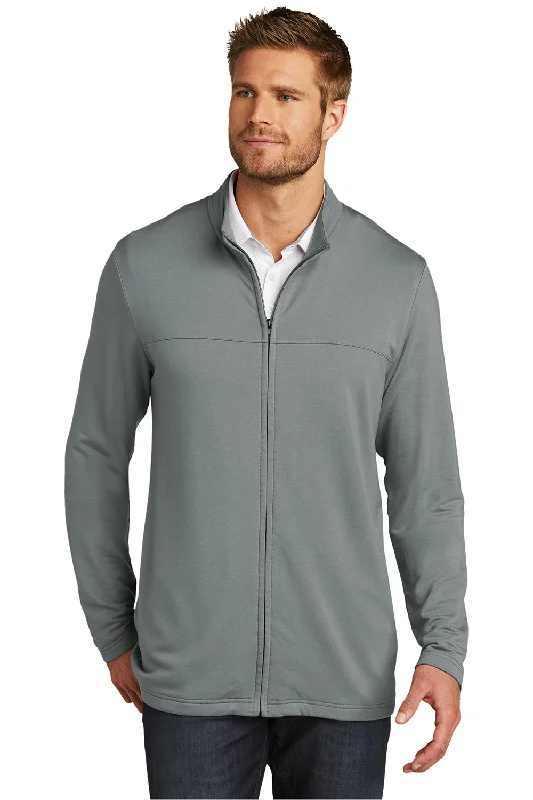 TravisMathew Mens Newport Fleece Full Zip Jacket - Quiet Shade Grey Sophisticated Men's French