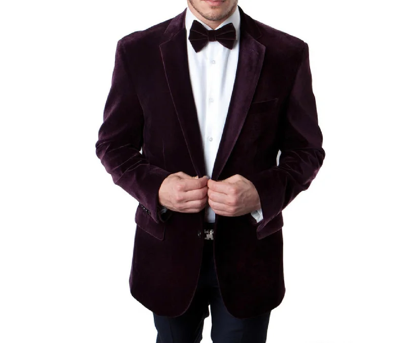 Mens’ Velvet Blazer by Tazio Monochromatic All