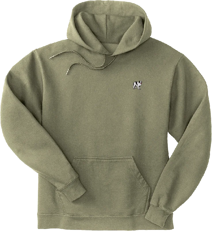 French Terry Fleece Embroidered Hoodie Monochromatic All