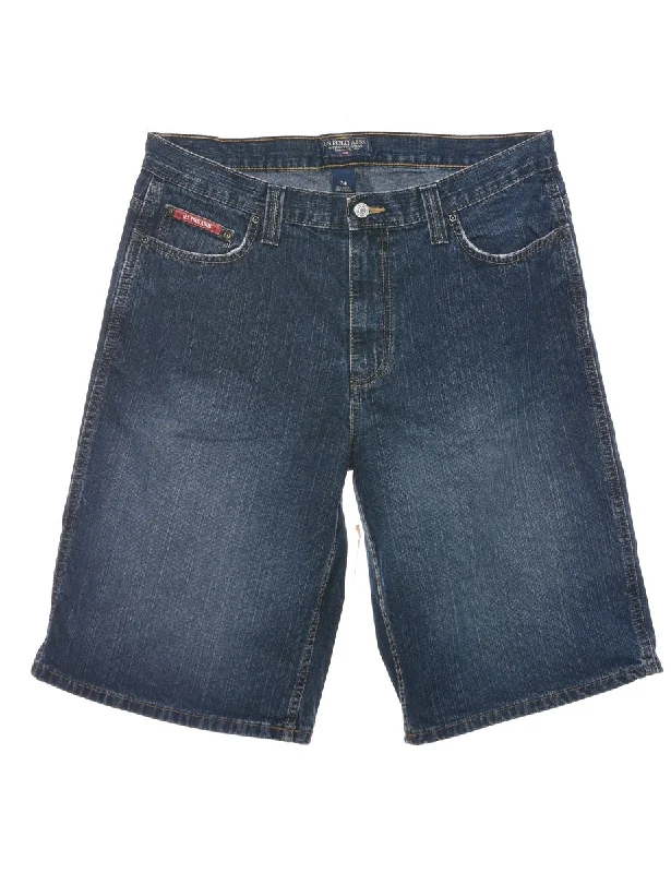 Indigo Denim Shorts - W35 L13 Earthy Men's Hemp