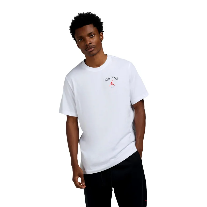 Nike Jordan New York City T-Shirt White/Black  HF1153-100 Men's Unique Men's Patch