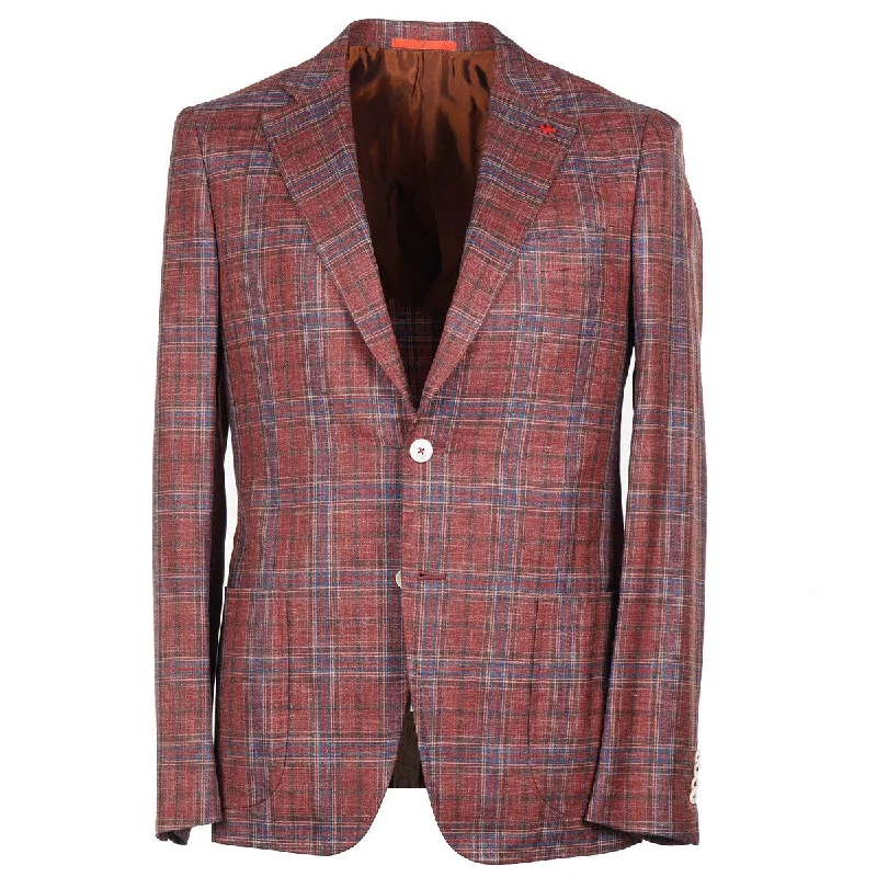 Isaia Slim Wool-Silk-Linen Sport Coat Polished Men's Silk