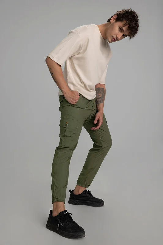 Majin Olive Cargo Pant Unique Men's Patch