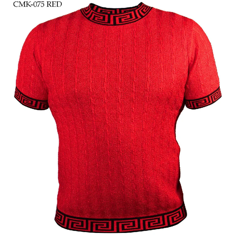 PRESTIGE RED CREW NECK KNIT SHIRT Hip Men's Retro