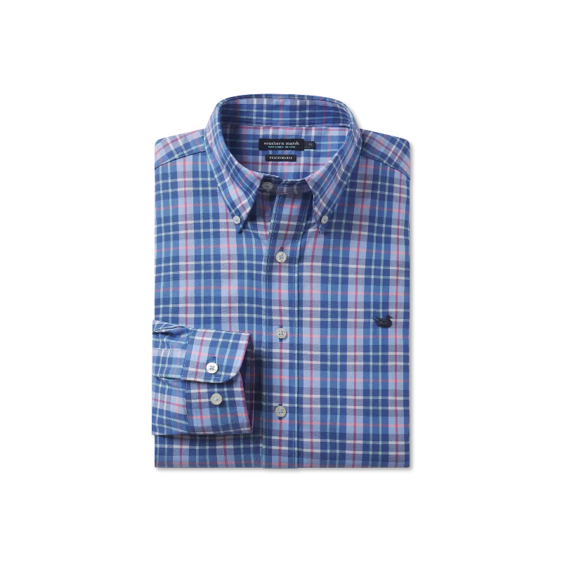 Bluefish Performance Plaid Dress Shirt Modern Men's Tech