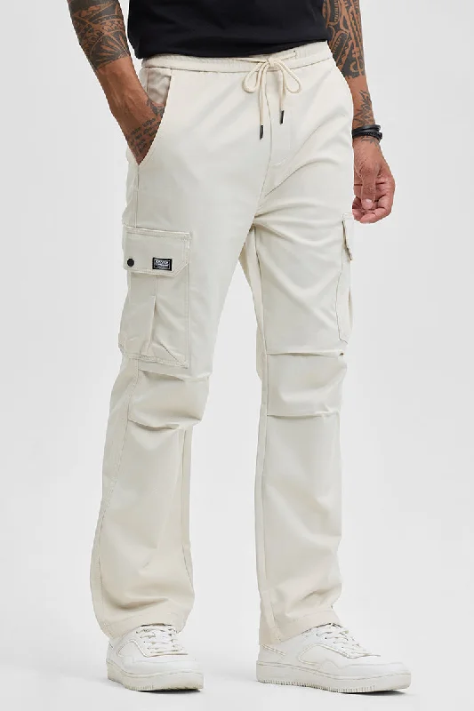 Cream Relaxed Fit Cargo Pant Refined Men's Classic 