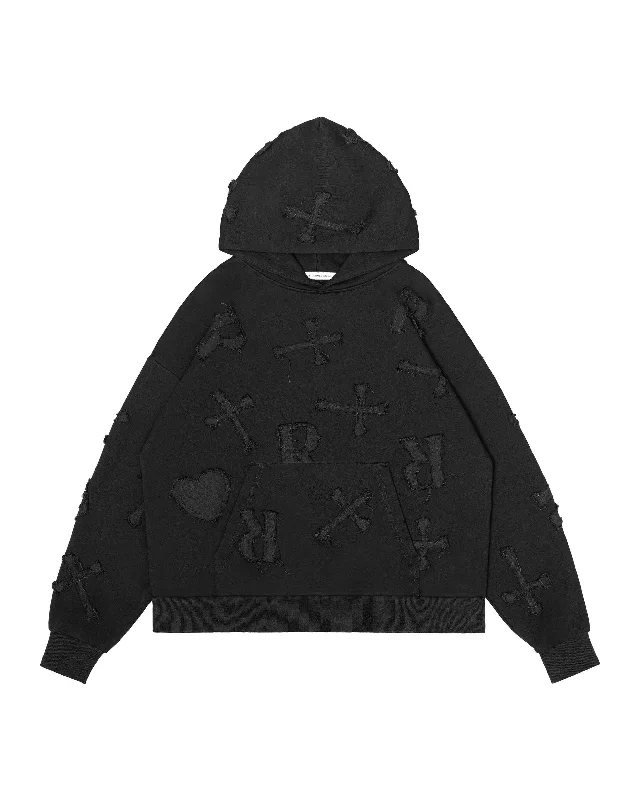 Black Patch Hoodie Dynamic Men's Moto