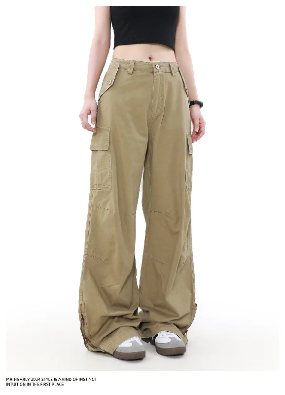 Faded Plain Zip Cargo Pants Gym