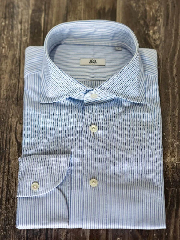 Mille Striped Cotton Dress Shirt - Multi-Blue Street