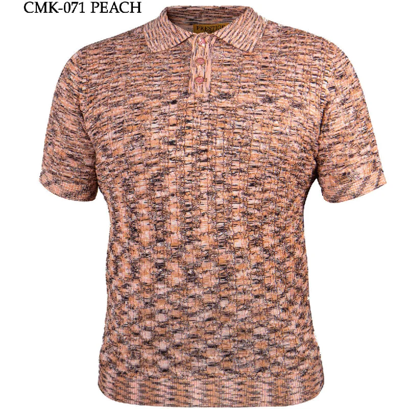 Prestige Peach Luxury Polo Knit Lux Knit Cool Dry Shirt Elegant Men's Cashmere