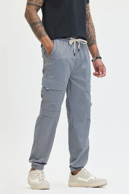 Grey Slim Fit Cargo Stylish Men's Tropical 