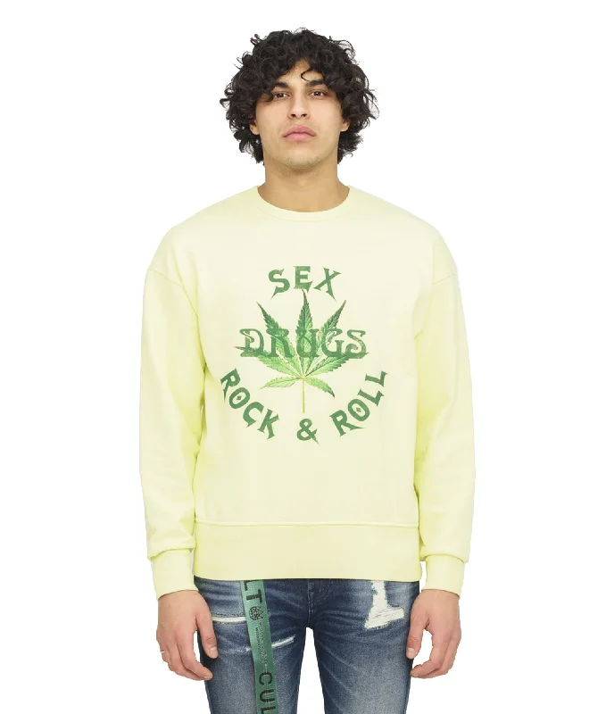 NOVELTY CREW NECK FLEECE IN LEMON Artistic Men's Avant