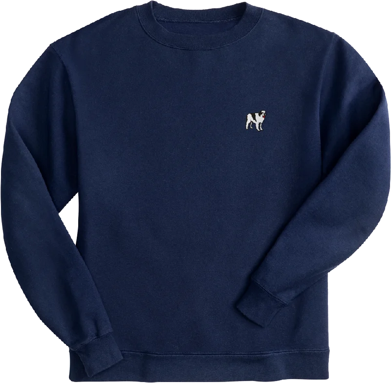 French Terry Fleece Embroidered Crew Beach