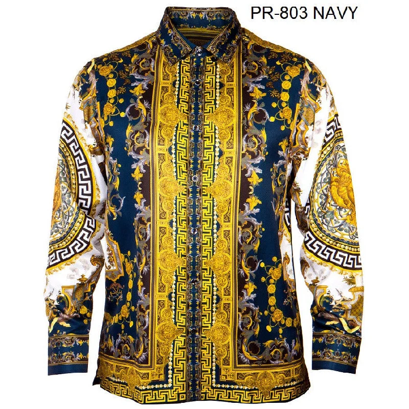 PRESTIGE BUTTON DOWN NAVY AND GOLD SHIRT Beach