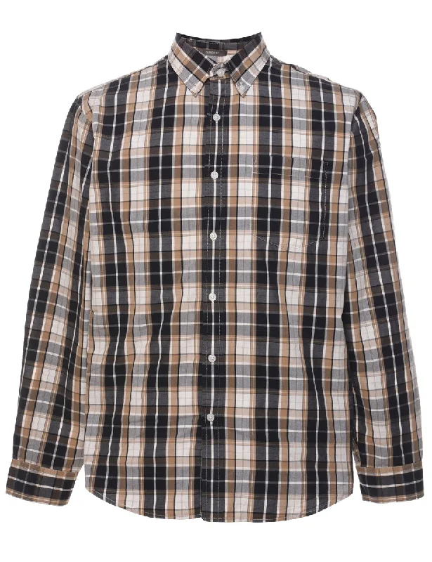 Eddie Bauer Checked Shirt - M Monochromatic All