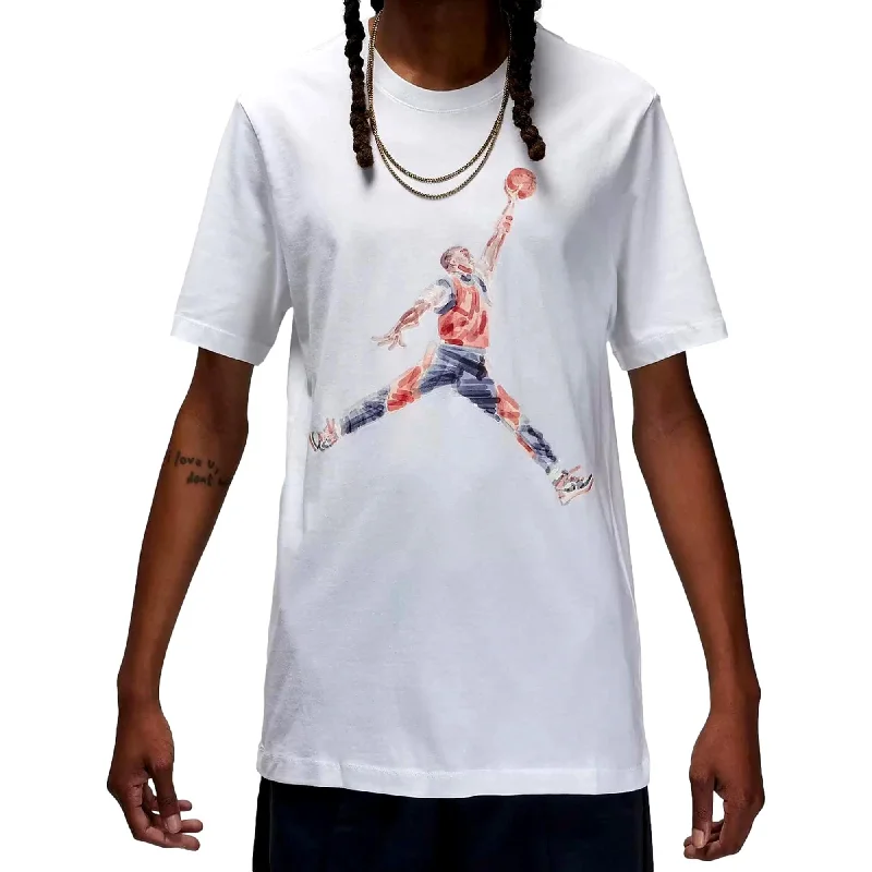 Nike Jordan Brand SS Crew T-Shirt White/Multi Color  FN5980-100 Men's Cozy Men's Sherpa