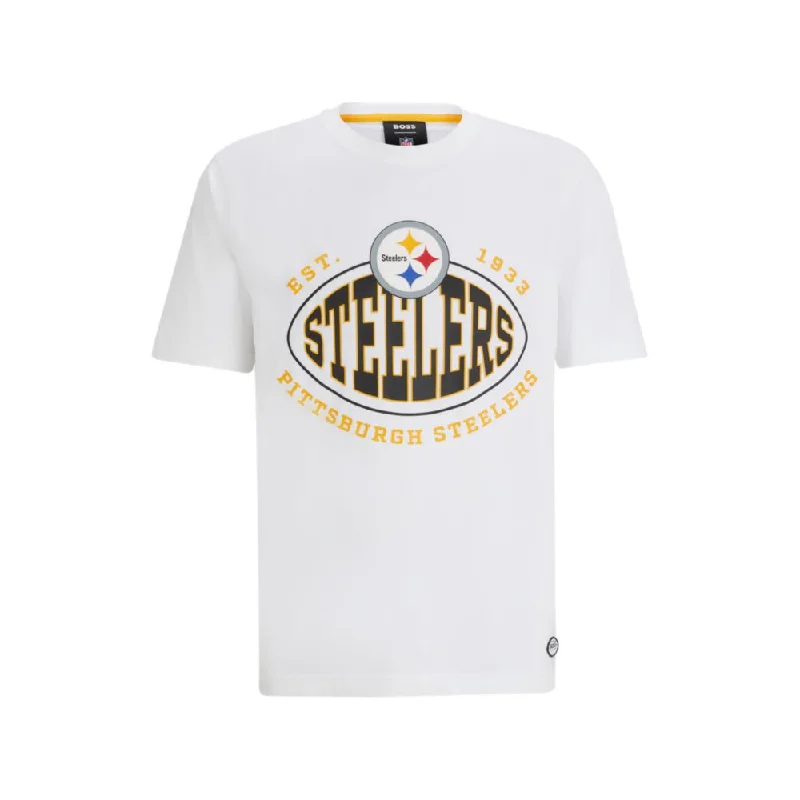 BOSS x NFL stretch-cotton T-shirt with collaborative branding Relaxed Men's Beach