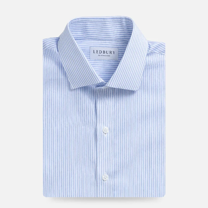 The Blue Kent Stripe Custom Shirt British Gentleman Style