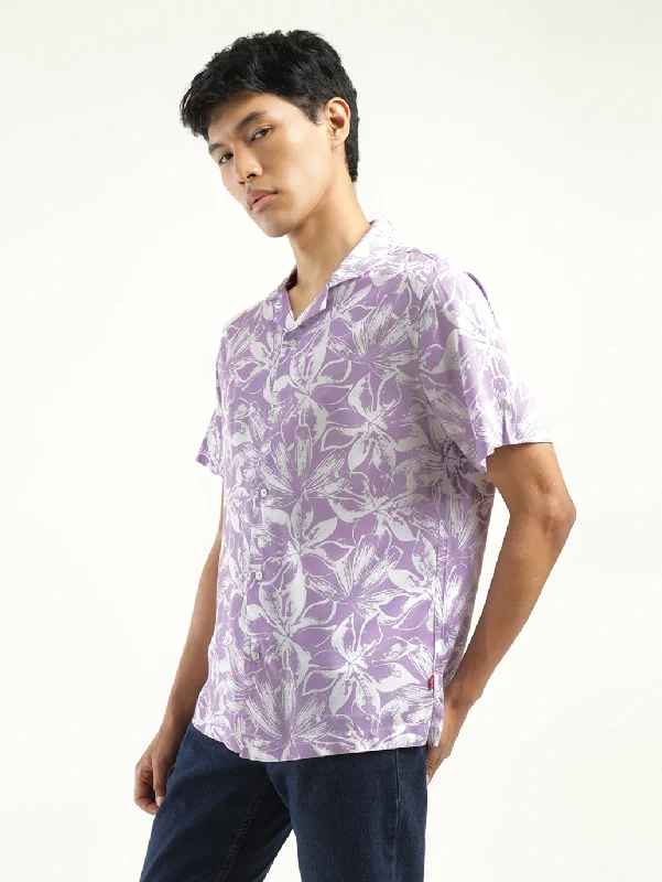 Men's Floral Print Camp Shirt Dynamic Men's Glow