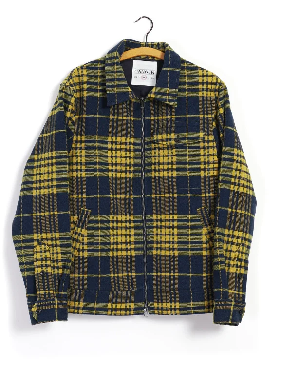 JARLE | Casual Zipper Jacket | Yellow Check Street