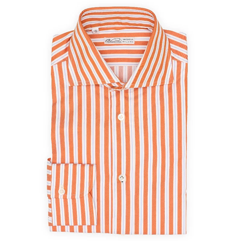 VANNUCCI Milano Multicolor Striped Twill Cotton Dress Shirt EU 38 NEW US 15 Adventure