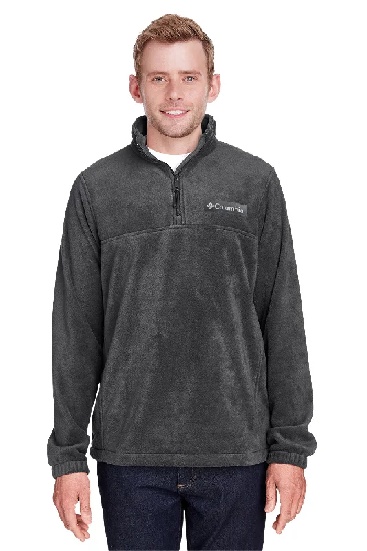 Columbia Mens Steens Mountain 1/4 Zip Fleece Jacket - Heather Charcoal Grey - Closeout Tough Men's Tactical