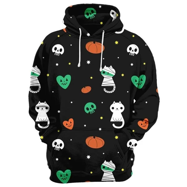 Scary Cat Hoodie Cozy Men's Sherpa