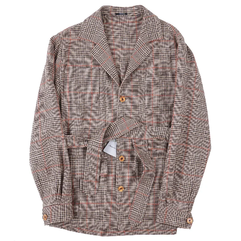 Sartorio Woven Wool-Silk-Linen Field Jacket Luxurious Men's High