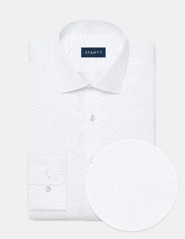 Wrinkle-Resistant Pinpoint Oxford - White Vacation