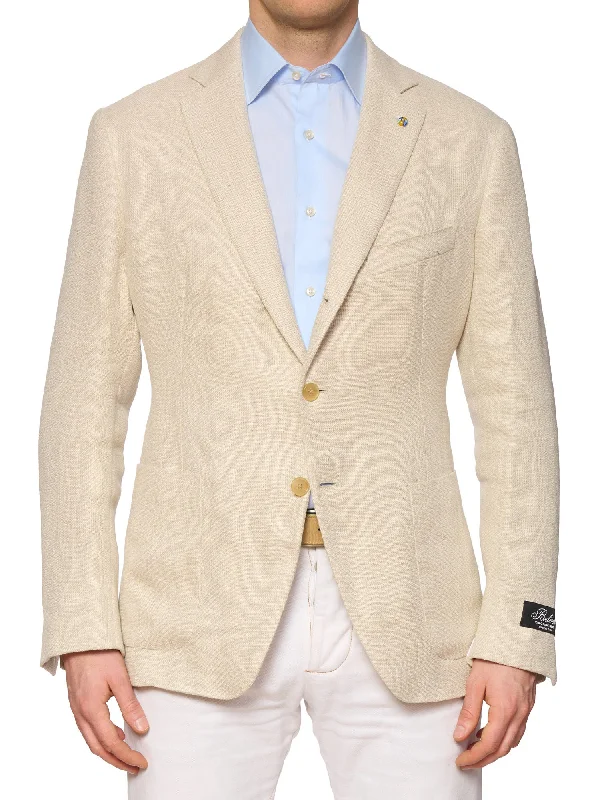 BELVEST "Jacketinthebox" Tan Hopsack Hemp-Silk-Linen Jacket 56 NEW US 46 Sophisticated Men's 