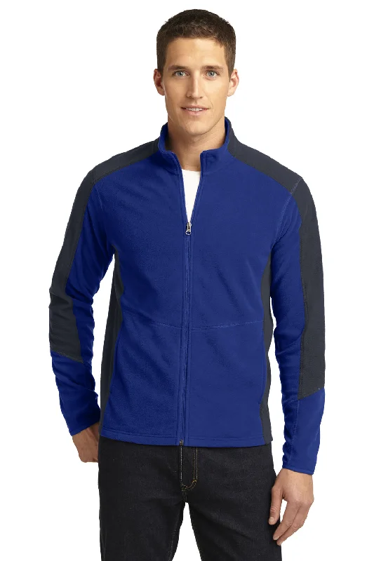 Port Authority Mens Full Zip Microfleece Jacket - Patriot Blue/Battleship Grey - Closeout Adventure